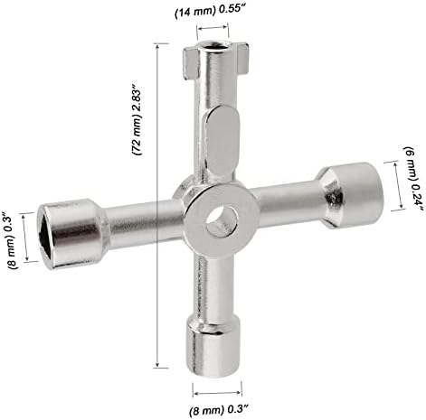 MOUYAT 2 Опаковки 4-Ходова Ключ за подаване на вода, Мултифункционални Инструменти, Триъгълни Квадратни Клавиши за радиатор Универсална е кръстовидна ключ, Заключване на Инструмент за течаща вода, Шкаф за клапани, Измерване