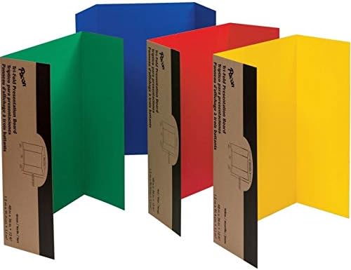 Дъска за презентации Pacon от гофриран картон, 48 см x 36 инча, 4 цвята в продуктова гама (37654)
