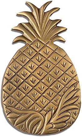 Индийски Ръчно изработени Изделия Матиран Златен Тон Ананас 9,5 х 5,5 Алуминиева Поставка