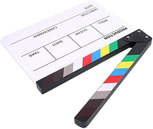 Обшивки за запис на видео филма Lynkaye irector's Cut Action Scene Clapper Board, Декорации за тематични партита в кино - Черна / Цветна, 11,8x10,6 инча (цветен)