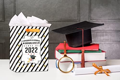 Подаръчни пакети с надпис Бала с дръжка 11,5 клас Подарък пакет за абитуриентски 2022 година от Цигарена хартия Писма Выпускнику 2022 година, Подарък пакети за завършилите средно училище, колеж, по-Големи от 8-ми клас,