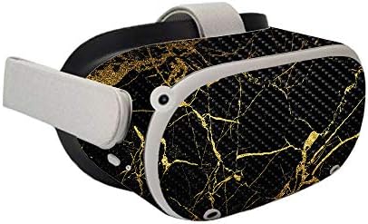 MIGHTY SKINS Кожата от въглеродни влакна MightySkins е Съвместима с Oculus Quest 2 - мрамор, от черно злато | Защитно, трайно текстурированное покритие от въглеродни влакна | е Лесно да се прилага | Произведено в САЩ