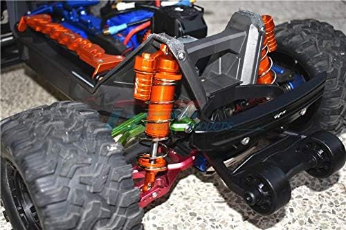 GPM За Traxxas 1/10 Maxx 4WD Monster Truck Upgrade резервни Части, Алуминиеви Предни и Задни L-Образни Задни Амортисьори, пружини Кутия 125 мм - 2 Чифта Комплект Черен