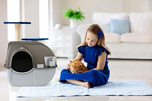 Самостоятелно почистване на котешката Omega Paw Roll 'n Clean Обикновен размер, поколение 5, Сив (NRA15-V5.0), за котки с тегло до 12 килограма