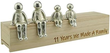 Идеята е на 11-та годишнина - 11 Години Направихме Семейно Метална украса - Изберете Семеен Комбинация (2 деца)