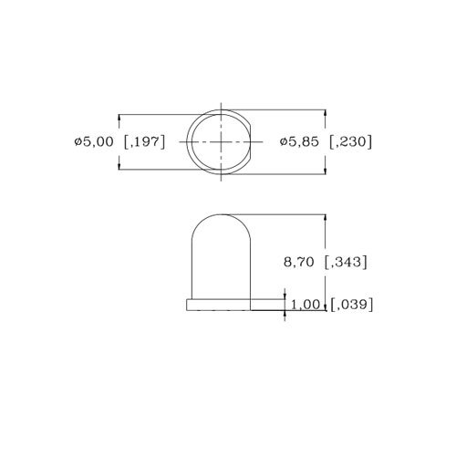 5 mm 12 В Предварително свързан мигащ син светодиод - Ултра ярък (опаковка от 100 броя)