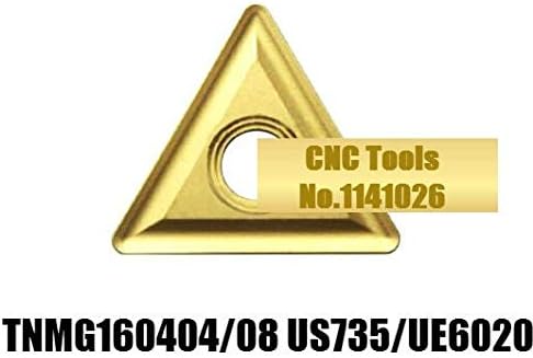 FINCOS 10ШТ TNMG160404 MS US735 UE6020 /TNMG160408-MS US735 UE6020, Оригиналната твердосплавная табела за притежателя на струг инструмент (Ширина плоча (mm): TNMG160404 MS US735)