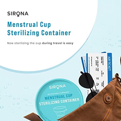 Sirona Контейнер за менструални чаши Сгъваем Стерилизующий Силикон - 1 бр. | Подходящ за микровълнова фурна | Сгъваема Стерилизатор за Менструални чаши