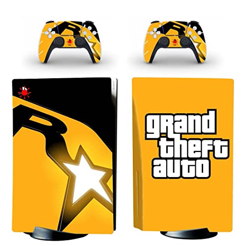 За PS5 ДИСК С играта Grand GTA Theft And Auto Стикер на корицата на PS4 или PS5 За конзолата PlayStation 4 или 5 и контролери Vinyl Стикер DUC-5954