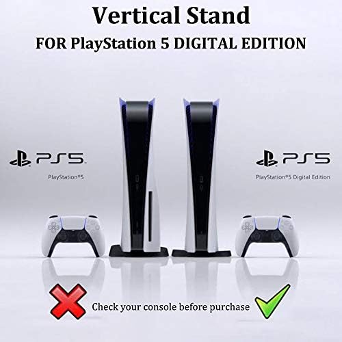 Вертикална поставка CONNYAM за PS5 Digital Edition, Поставка за конзола Sony Playstation 5 с вградени вентилационни отвори и нескользящими крака