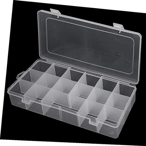 X-DREE Пластмасов 17 Отделения на Кутия за съхранение на електронни компоненти Калъф Прозрачен Контейнер (Пластмасова 17 Отделения на Кутия за съхранение на електронни компоненти Калъф Прозрачен Контейнер
