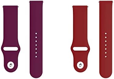 Быстросъемный каишка за часовник ONE ECHELON, съвместим със силикон каишка за часовник Huawei Watch GT2 Pro с ключалка на бутона, опаковка от 2 броя (лилаво и червено)
