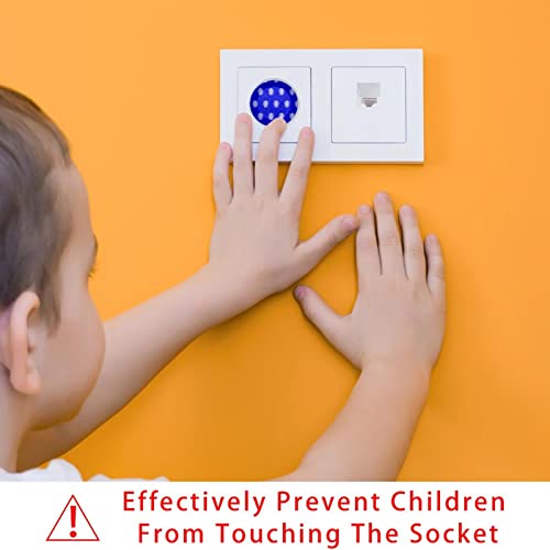 Капачки на контакти LAIYUHUA За защита от деца (на 12 и 24 опаковки), Устойчива Защита на електрически щепсел | Пластмасови капачки на контакти за безопасност на деца | Лесна инсталация Защита от удари, Синьо Цвете