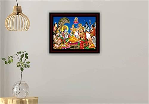 Картина от акрил, стъкло SAF Вишну Лакшми в рамката на 14 инча x 11 инча SANFR14