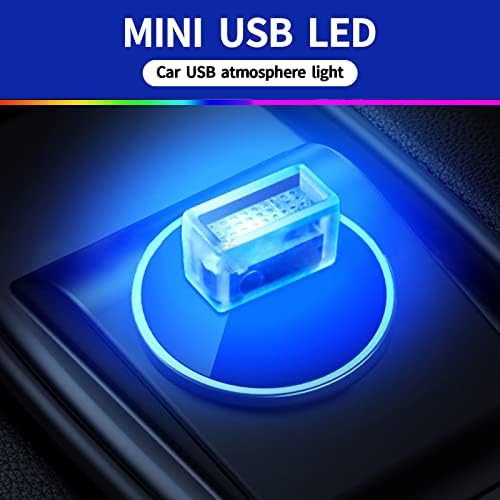 Miytsya 4 БР. USB Led Лампа за атмосферата на салон на автомобил, Нощна Led Декоративни мини-USB-лампа, Комплект за околното осветление, Такса за вътрешни led лампи (Ice Blue)
