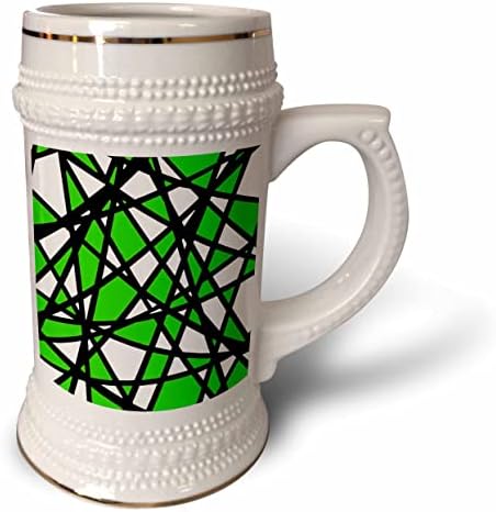 Триизмерни Черни линии Създават неправилна форма Абстрактен Зелен Акцент - Чаша за стейна на 22 унция (stn_355308_1)