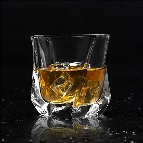 LDCHNH Комплект Чаши за уиски От 4 Чаши От Витого Стъкло 7 Мл /210 Мл За шотландия Бурбонского уиски, В кутия за Подарък