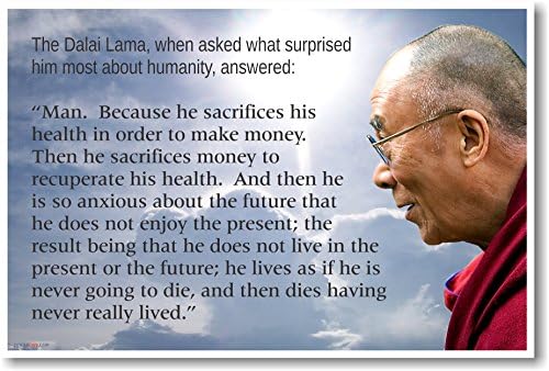 Далай-Лама - на Човечеството, на Пари, на Живот, на Будизма - Новия Плакат С Цитати на Известния Човек