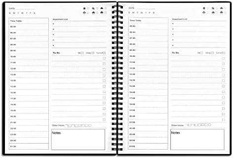 Записная Награда UtyTrees със Списък на нещата, Дневник с Недатированным Празно Почасовым График, планиране на срещи, в размер на 7,6 x 10.2 инча, Ръководство за тайм-мениджмънт и планиране, 96 Страници, Черен