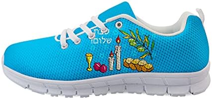 owaheson Jewish Shabbat Shalom Kiddush Cup Звезди Challah Мъжки Бягаща Лека Дишаща Ежедневни Спортни Обувки, Модни Маратонки Обувки