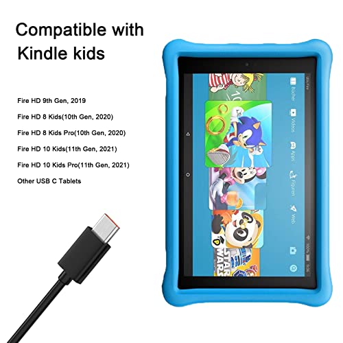 Кабел за бързо зарядно устройство Toxaoii USB Type C, съвместими с таблета Kindle Fire HD 9th 10th 11th поколение, HD 10 Kids Edition (2019), HD Plus 8 Kids Edition (2020 г.) 2021 (3,3 фута)