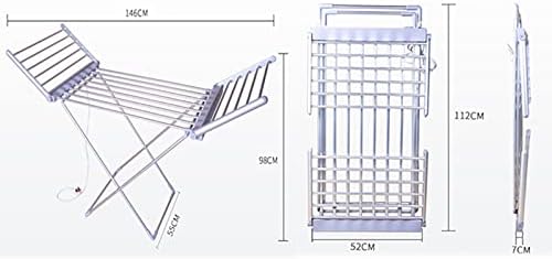 Крилата Електрическа сушилня за дрехи Vardeau мощност 230 W с топъл и 18 нагреваемыми пръчки, Преносим Водоустойчив Простор за дрехи, Удобно за Съхранение, енергийно ефективен Сгъваема Сушилня за дрехи, Сушене на кърпи,