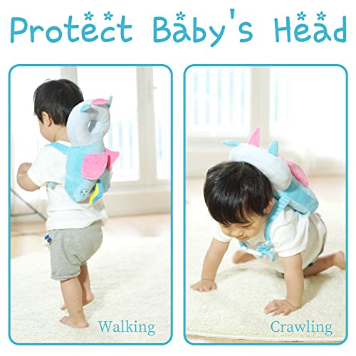 Reidio Baby Head Protector въздушна Възглавница за Защита на Главата Раница с Регулируеми Презрамки за Разходка и проследяването стъпки пълзи Дете (Еднорог)