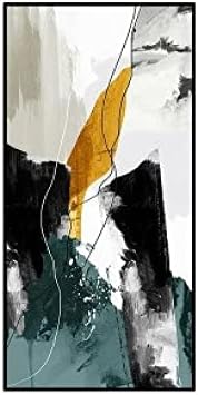 Ръчно рисувани стенни изкуство - Абстрактното изкуство маслена живопис Вертикална декоративна живопис от златно фолио Маслена живопис текстура на Маслени картини върху платно Пейзаж живопис, 80x160 см