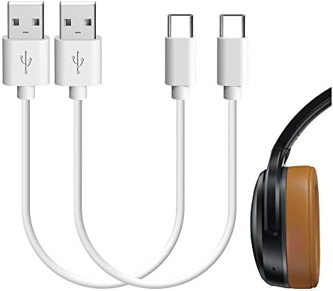 Слушалки Geekria Type-C, Кратък кабела на зарядното устройство за слушалки, Съвместими с Skullcandy Indy Evo, Push XT Ultra, зарядно устройство Hesh Evo, разменени кабел за зареждане от USB преди USB-C (1 фут / 30 см,
