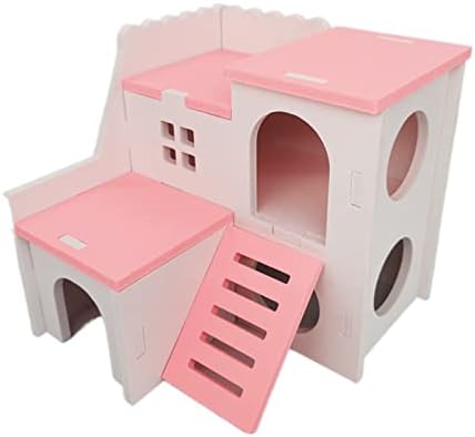 Гнездо на Хамстер AJIT, Клетка За малки животни, Морски Свинчета, Катеричка, Мишка, Къщичка За Сън (Цвят: Розов)