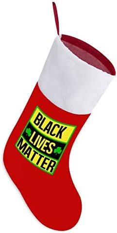Коледни Чорапи Black Lives Matter от Червено Кадифе, с Бял Пакет шоколадови Бонбони, Коледни Декорации и Аксесоари за вашето семейно парти