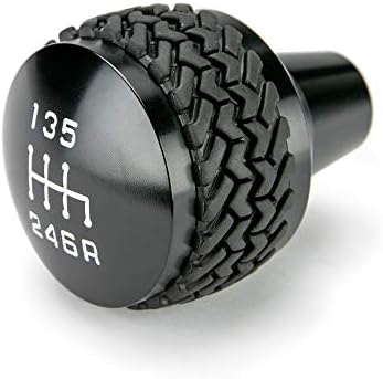 DV8 Внедорожная Замяна Дръжка на скоростния за 2011-2018 Jeep Wrangler JK | Съвместима с 6-Степенна механична скоростна кутия | Алуминиева конструкция Заготовки | Гумена дръжка на протектора на гумата