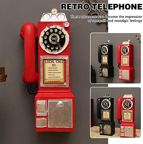 Реколта Модел на Телефона, монтиран на Стената, Висящи Украшения, Умален Модел Телефон-Автомат с Ретро Циферблат, Подарочное Бижу За Телефон-Бар