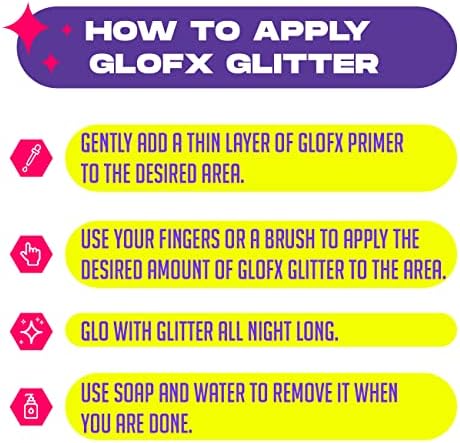 Биоразлагаемый блясък за грим GloFX светло Розов цвят за Коса, лице и тяло | - Перфектният Аксесоар за Празничен грим