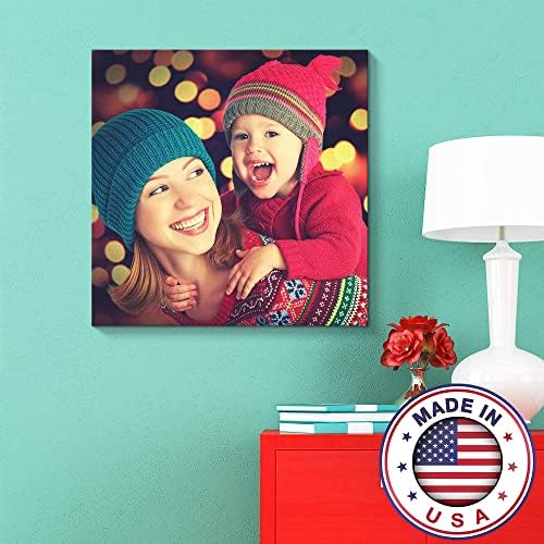 Печат върху платно NWT по поръчка с вашите снимки за семейството, Персонализирани картини на платно за печат на стената в рамка 24x24 инча