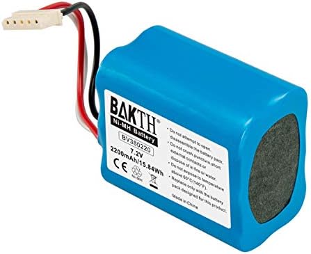 BAKTH Реален Капацитет 2200 mah 7,2 На NiMH Батерия за Преносим прахосмукачка iRobot Braava 380, 380T, 390T, Mint 5200, 5200B, 5200C