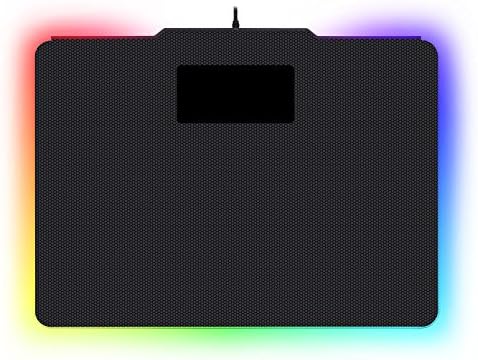 Геймърска подложка за мишка Redragon P009, RGB LED Светлинни ефекти, Кабелна, Твърд Нескользящий Гумена подложка за мишка с нисък коефициент на триене, Програмируем за MMO-компютри, геймъри на Windows PC (14,1 x 10,4