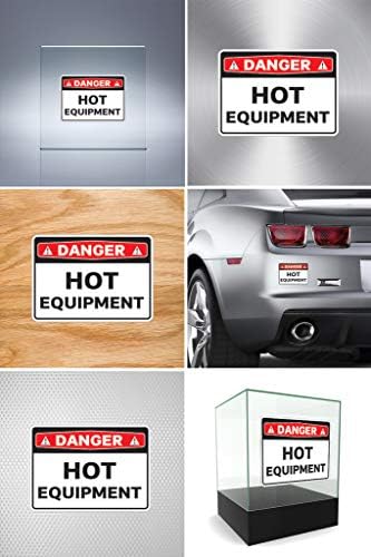 Винилови стикери с Надписи Опасност Hot Equipment Спортен мотор, 3 X 2,16 инча.