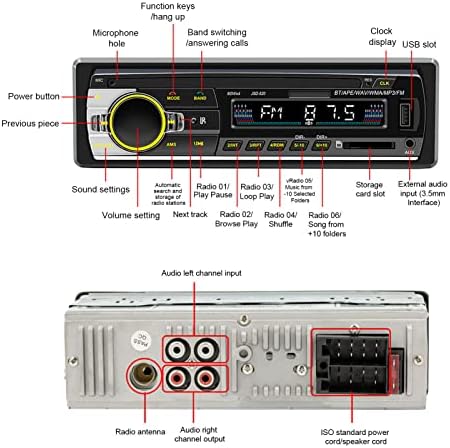 Авто Стереоприемник с двоен USB, Автомобилното радио с Гласов контрол AI, Led дисплей, Обадете се по микрофона, Двойно USB2 връзка.0 CD, Авто Цифров мултимедиен плейър за слушане на музика