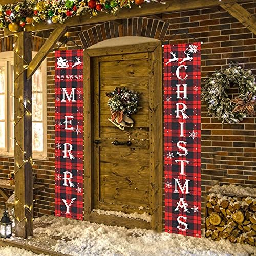 Банер Коледна Украса За вътрешно Домашен интериор, Коледна Украса за Външна Врата с Двор, Коледна Декорация Фермерска Къща Коледен Декор