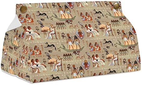 Египетски Богове и Фараони Капак Кутии за Салфетки От Изкуствена Кожа Притежателя Кутии За Салфетки Правоъгълен Калъф За Салфетки За Лице Хартиен Органайзер