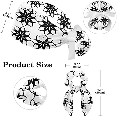 Пилинг-Шапки, Хирургически Женски с Бутони, Спортна Лента и Лентата за Коса, Хирургически Шапки за Жени, Цветя Маргаритки, Цветна Градина