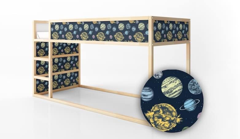 COCODECO KURA Легло се Изготвят Ръчно от Цветни Планетите в Слънчевата Система и Космическите Етикети Етикети на Мебели Етикети за Детска Лепило
