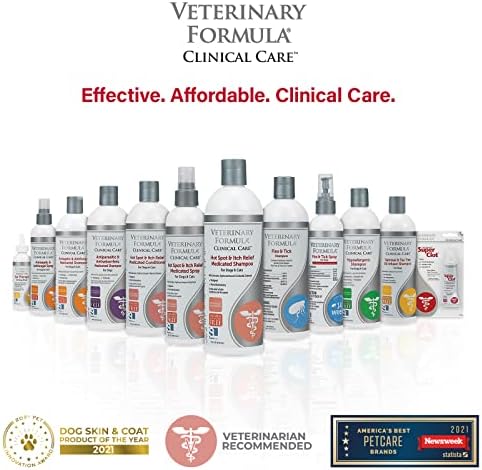 Лечебен шампоан за кучета и котки Veterinary Formula Clinical Care Hot Spot & Itch Relief Лечебен Шампоан за кучета и котки 16 грама – Помага за облекчаване на състоянието чувствителна кожа, вържете и вылизывания вълна