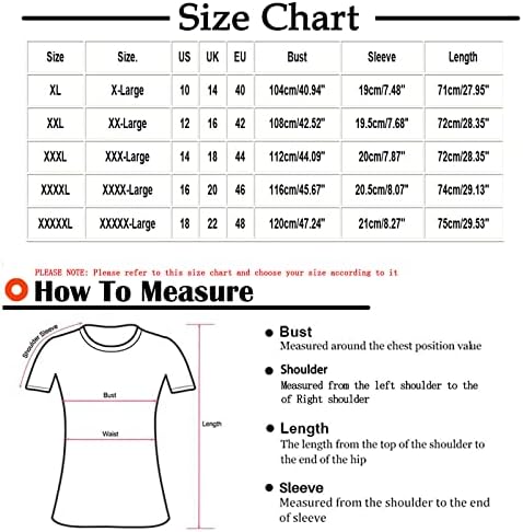 Женска тениска Размер Плюс, Модерен Потник, Туника, Прикрива Корема, Ежедневни Тениска Хенли С Принтом, Лятна Блуза С Къс ръкав И V-образно деколте