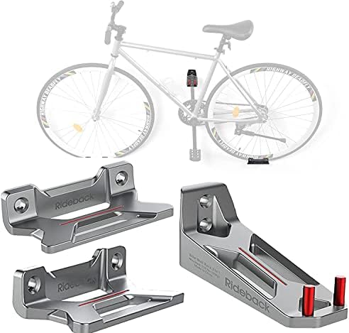 Велосипедна педала на Стенни закачалка алуминиева сплав, закачалки за велосипедни стойки за гараж, колоездене, куки 3 в 1, максимално натоварване 110 паунда, каране на велосипед багажник за вертикално (сребрист)