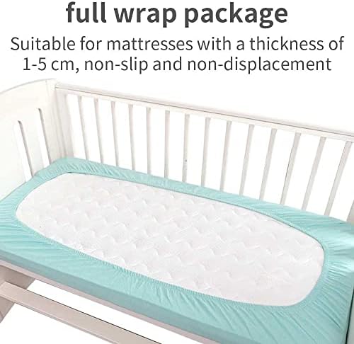 WLKQ Чаршаф за легло от органичен памук, Комплект от 2 чаршаф за бебешко креватче, Лесна, плътно прилепнали, Мягчайшая чаршаф за легло, Еластична, по цялата дължина, 28 X 52 инча
