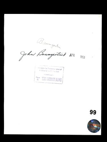 Джон Баумгартнер Подписа 1953 8X10 Детройт Тайгърс Оригиналната Метална Снимка с Автограф