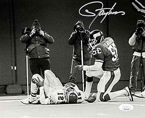 Лорънс Тейлър Подписа Снимка 8x10 Джайънтс, Уволив Каннингема Снимка JSA ITP - Снимки NFL с автограф