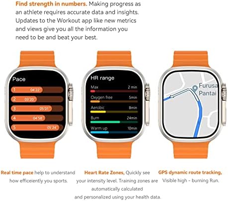Смарт часовници BYOKA Ultra Max Размер 1:1 49 mm, 2,2 Безкраен екран, GPS-навигатор, 108 спортни режими, IP68, NFC (Цвят: златен, алпийски, зелен)